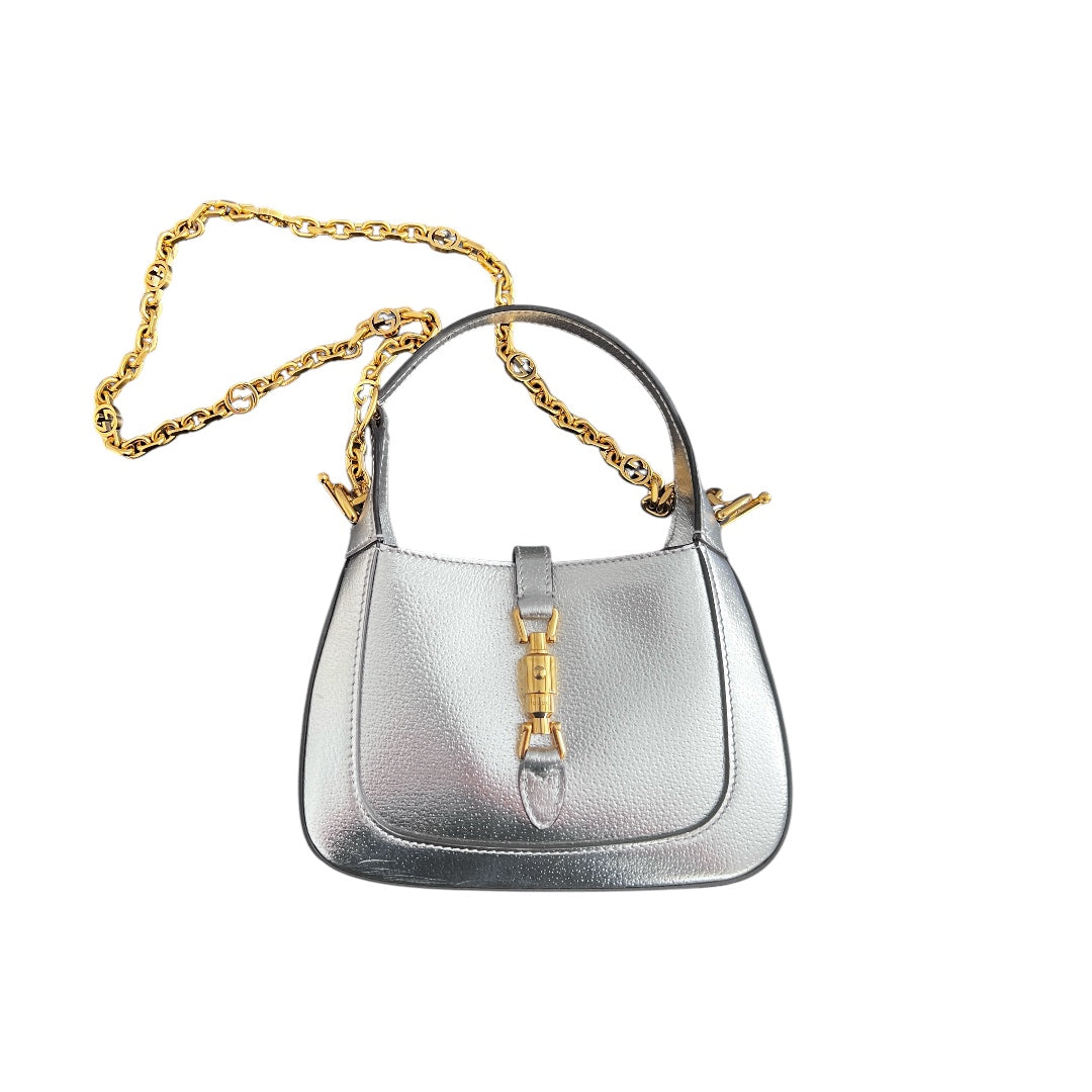 Gucci silver mini jackie1961 with chain